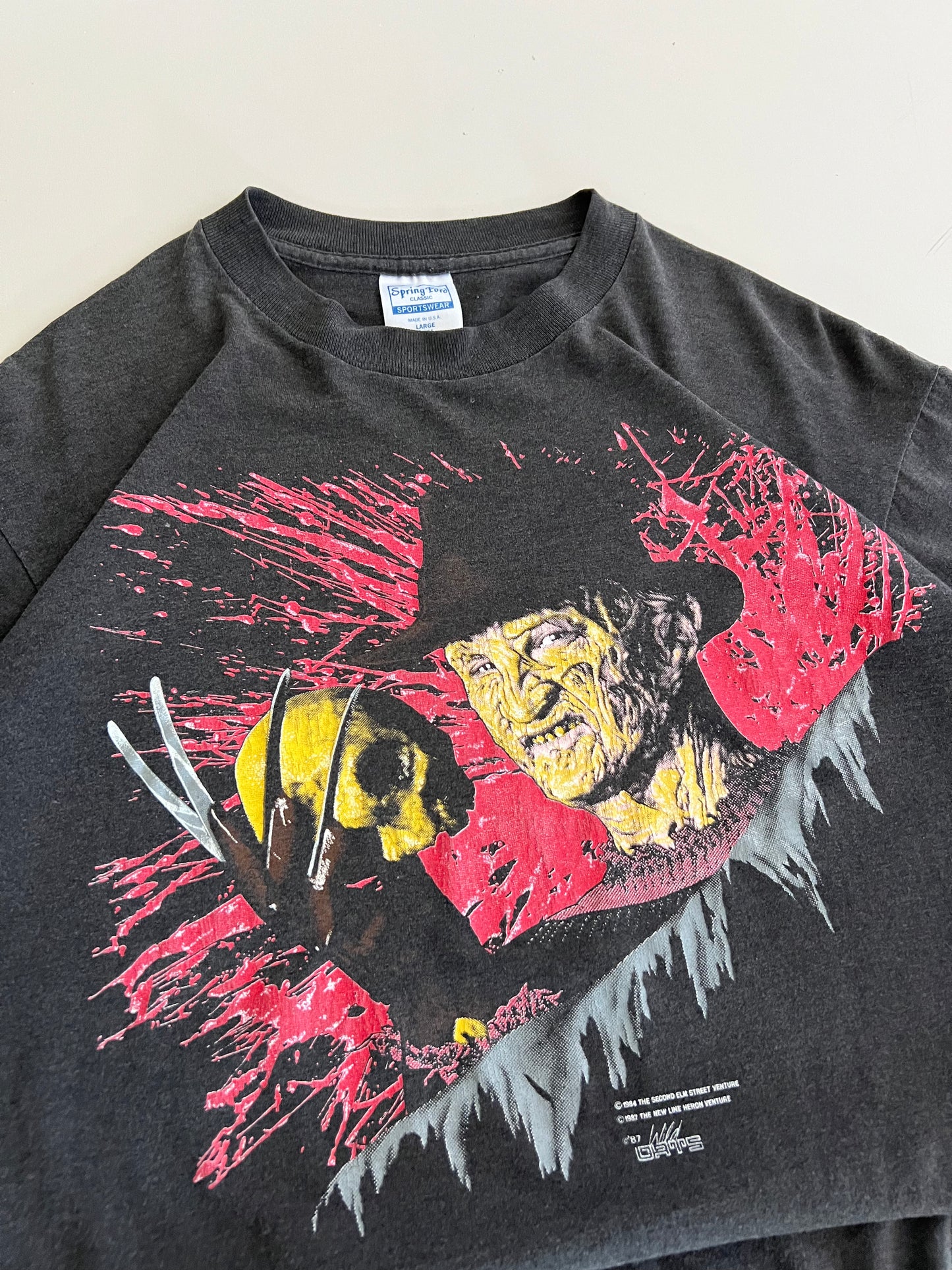 Large 1987 Nightmare On Elm Street 3 T-shirt