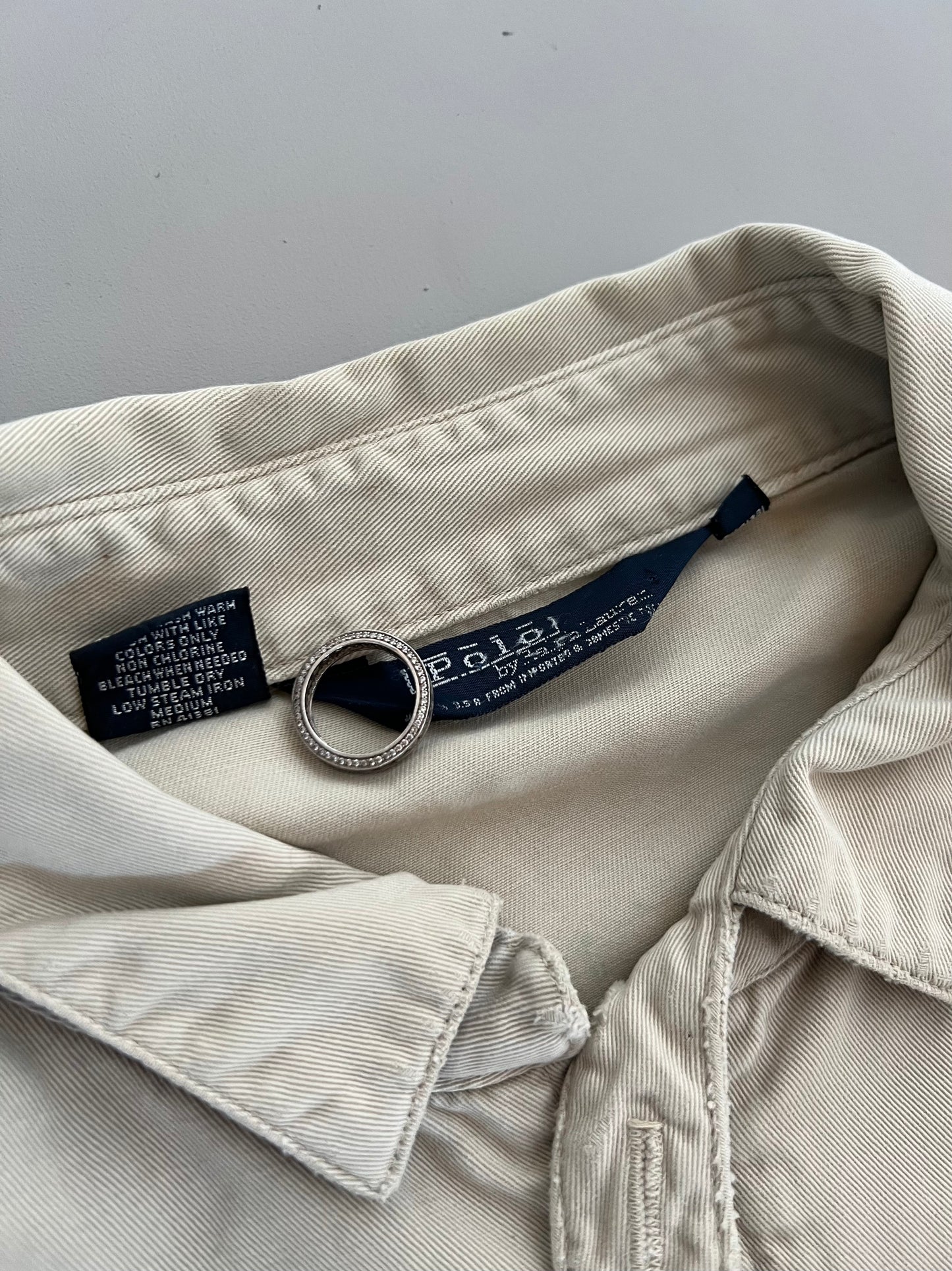 XL 90s Tan Distressed Polo Ralph Lauren Harrington Jacket