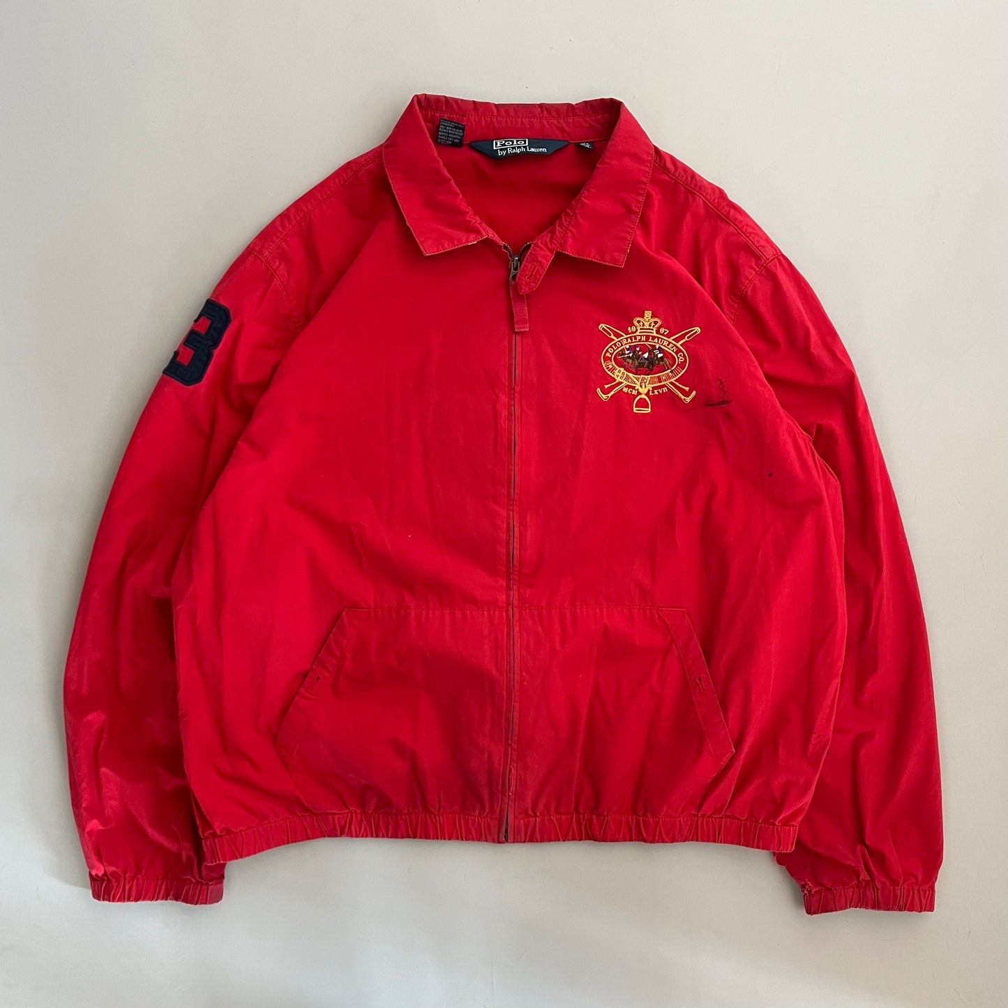 XXL 90s Red Polo Ralph Lauren Horsemen Jacket