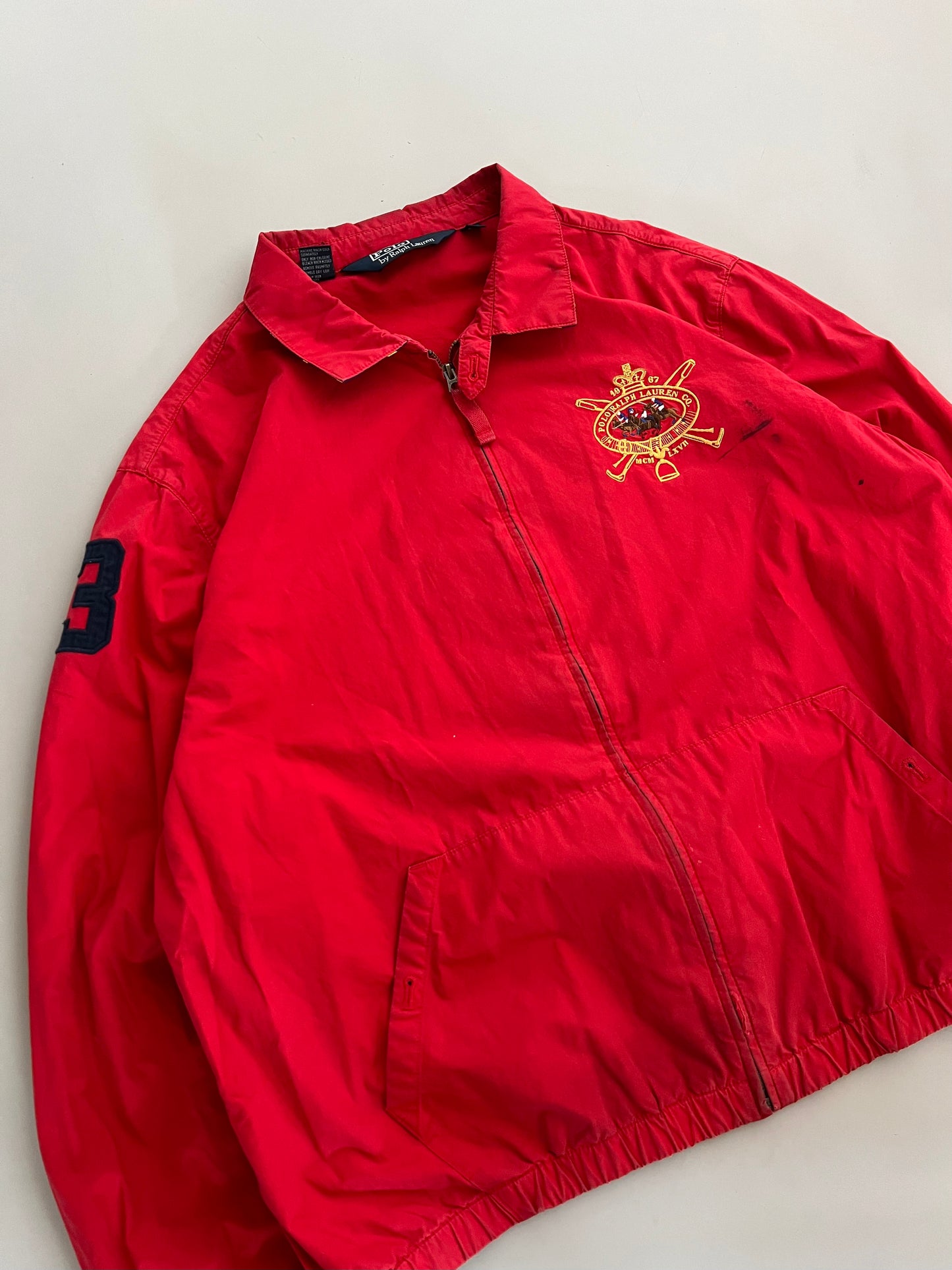 XXL 90s Red Polo Ralph Lauren Horsemen Jacket