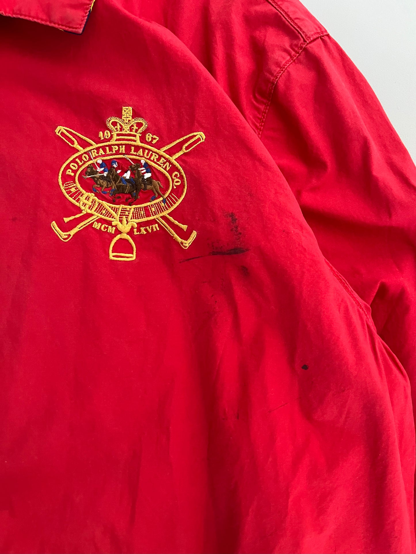 XXL 90s Red Polo Ralph Lauren Horsemen Jacket