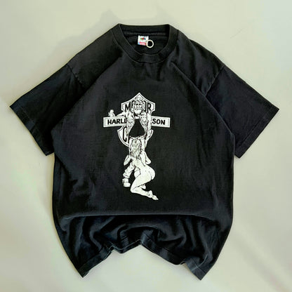 Large 1992 Harley Davidson Bootleg International Bike Week T-shirt