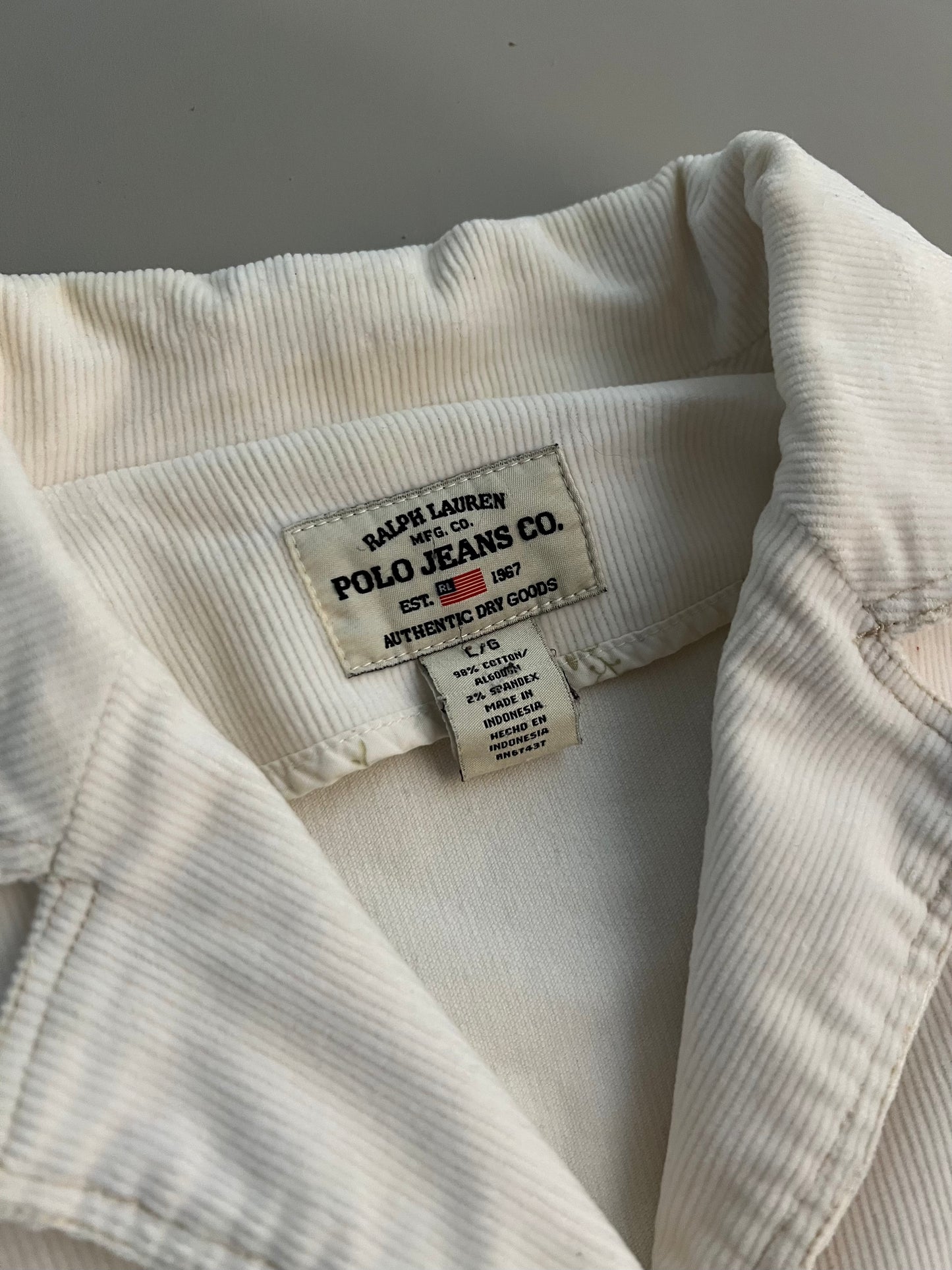 Large 2000s Polo Jeans Co Corduroy Jacket