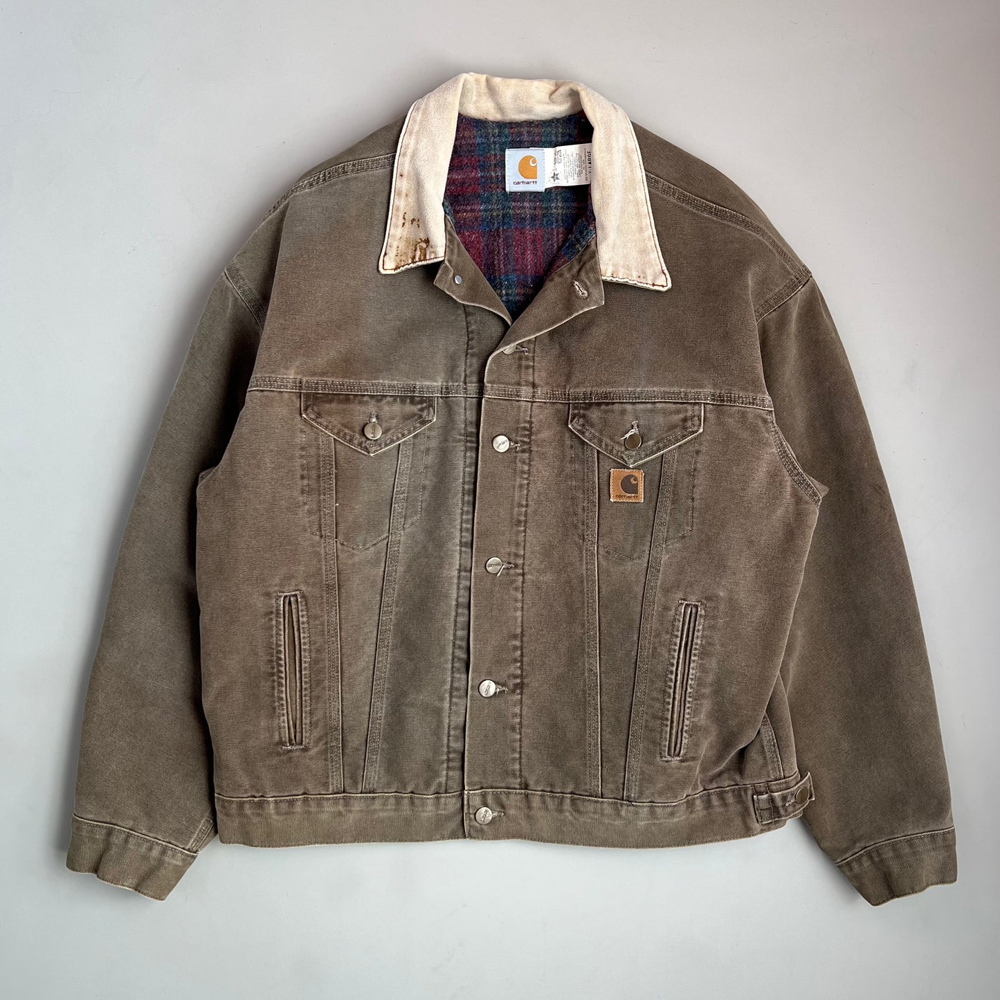 XL 90s Chocolate Carhartt Trucker Jacket