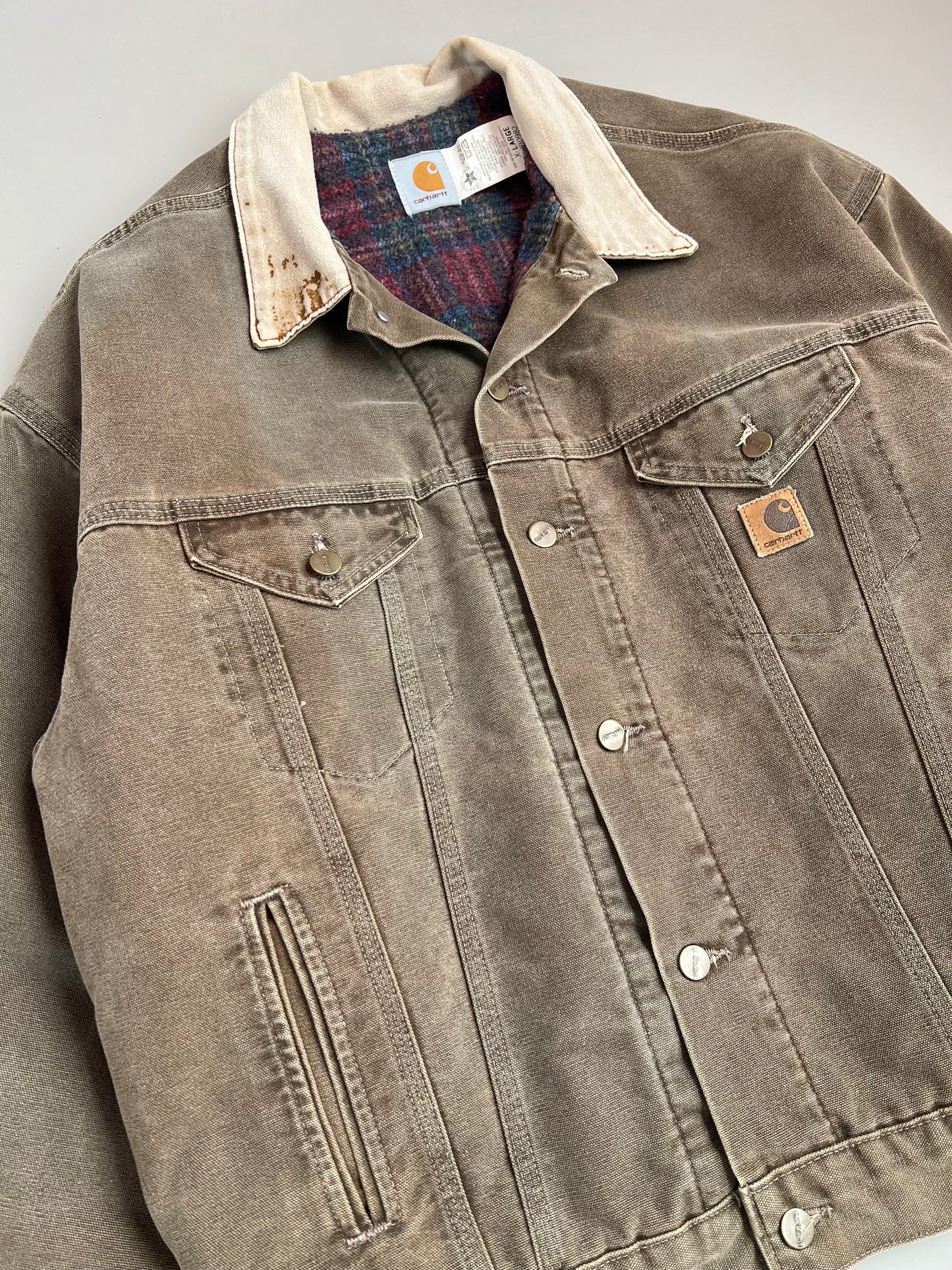 XL 90s Chocolate Carhartt Trucker Jacket