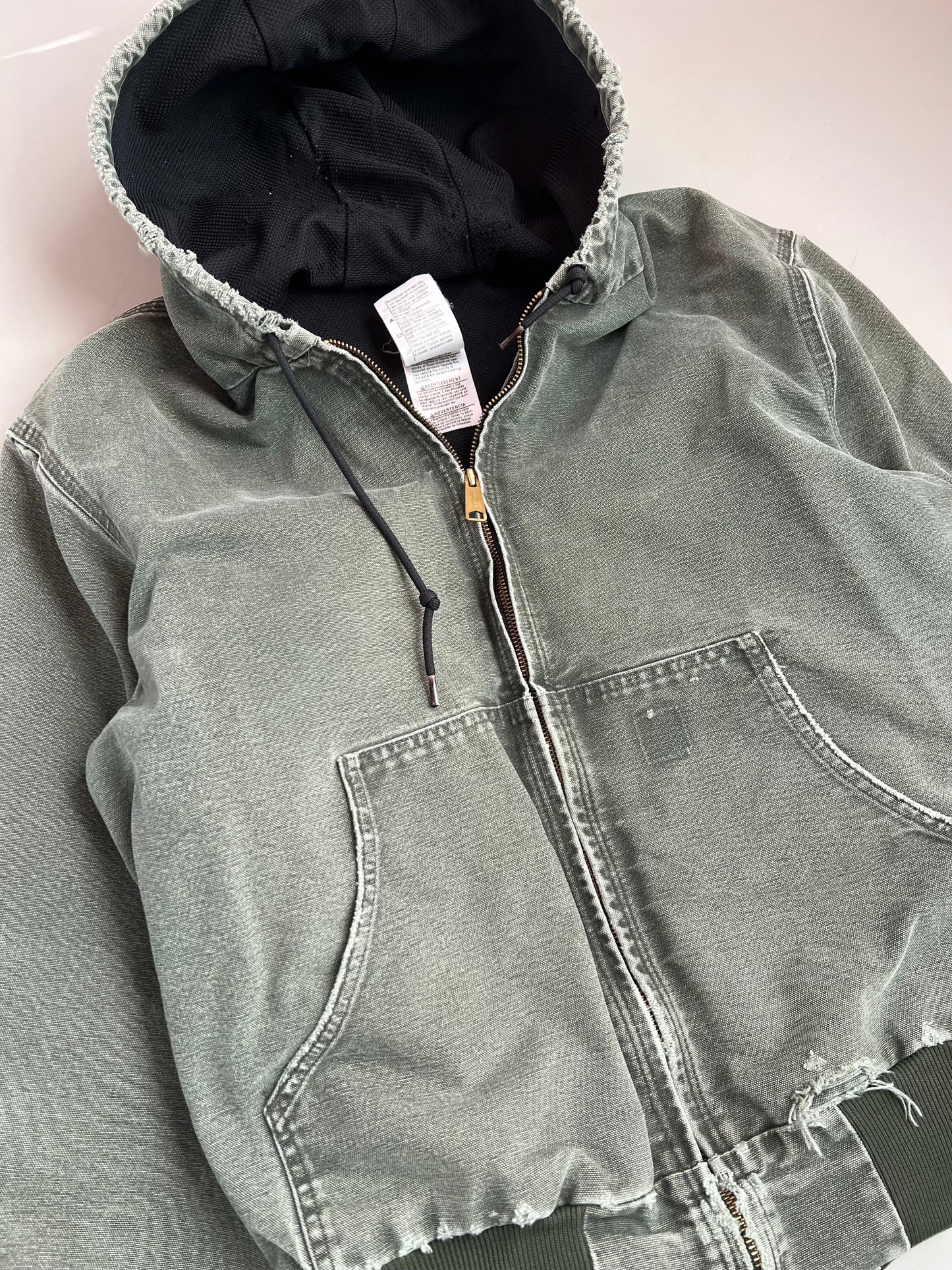 Large Olive Green Distressed Carhartt Jacket