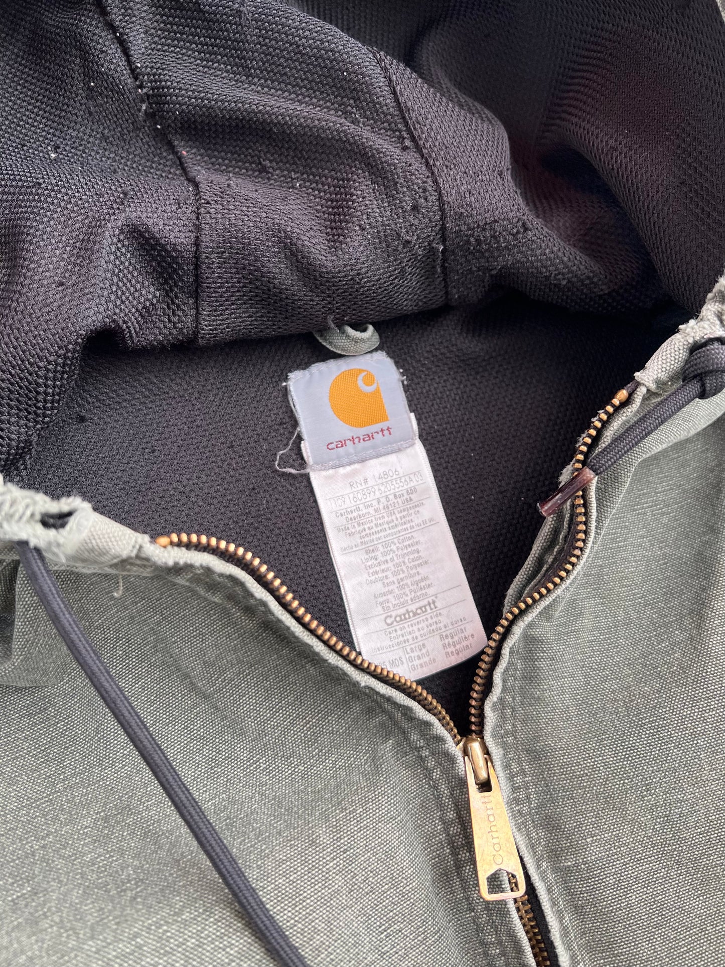 Large Olive Green Distressed Carhartt Jacket