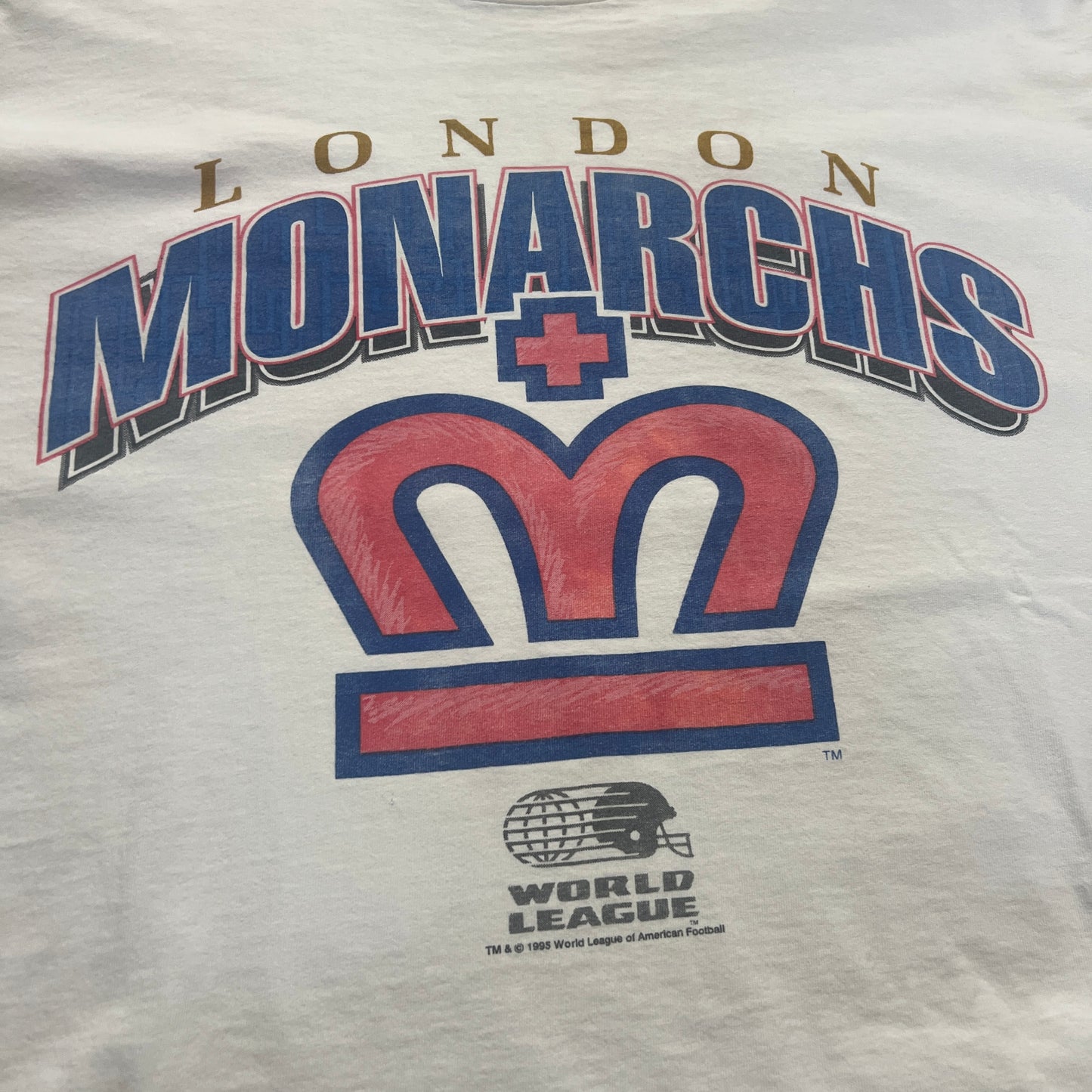 XXL 1995 London Monarchs World Football T-shirt