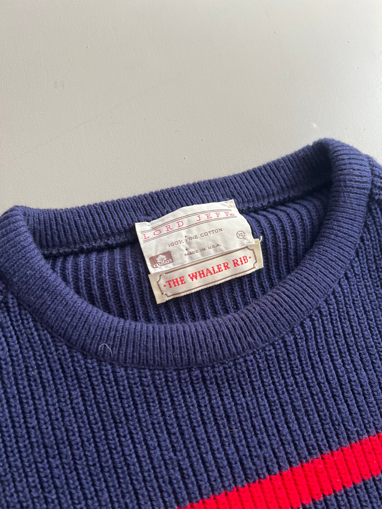 XL 80s Lord Jeff Striped Sweater