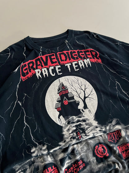 2XL 2000s Grave Digger Race Team AOP Long Sleeve Shirt
