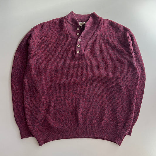 2XL 90s L.L Bean Knit Henley Sweater