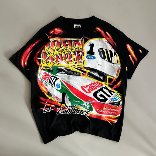 XL 90s John Force Drag Racing AOP T-shirt