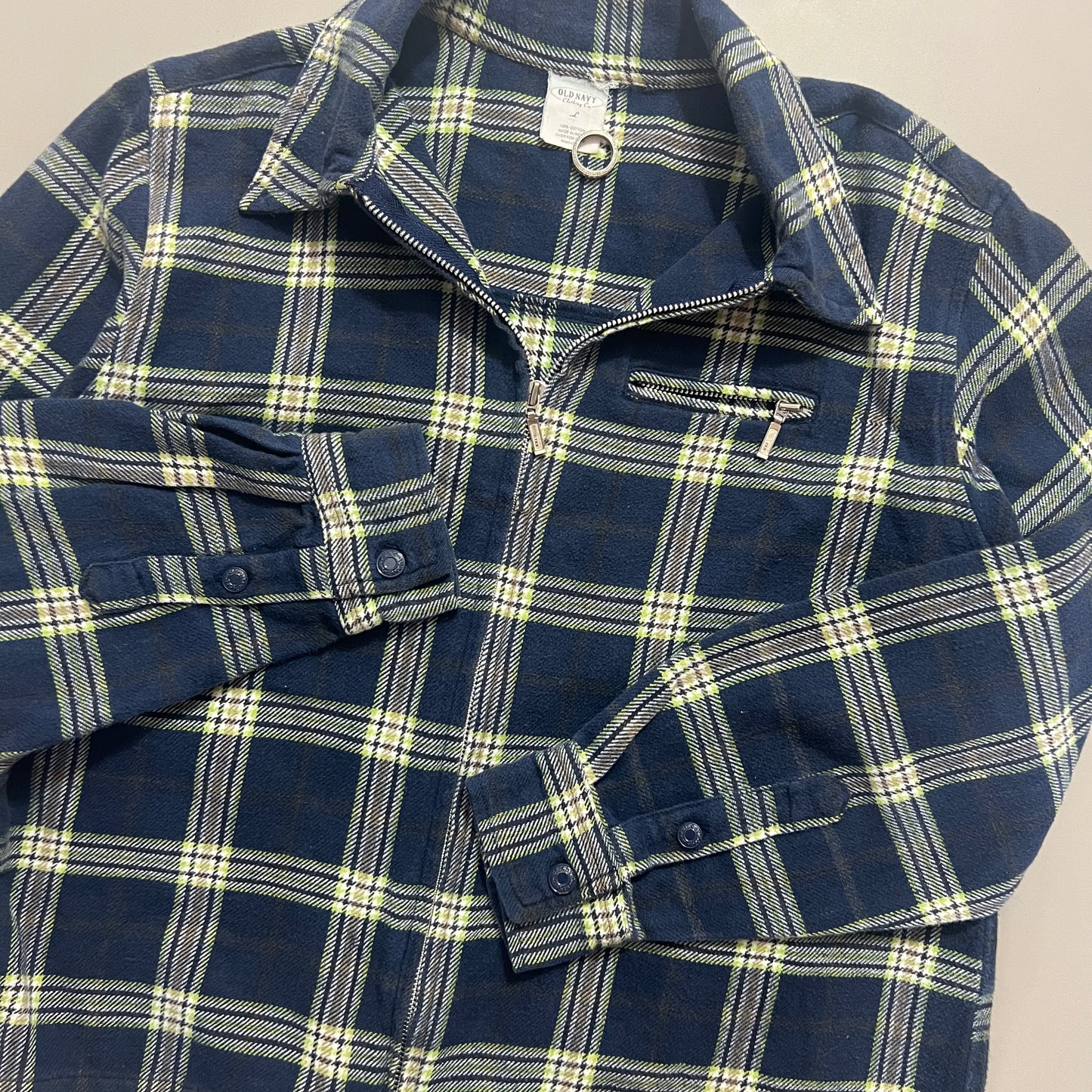 Large 2000s Old Navy Plaid Full Zip