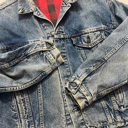 Medium 1980s Levi's Plaid Lined Denim Jacket