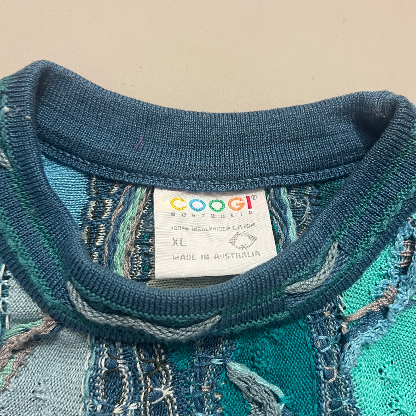 XL Coogi Blue Textured Knit Sweater