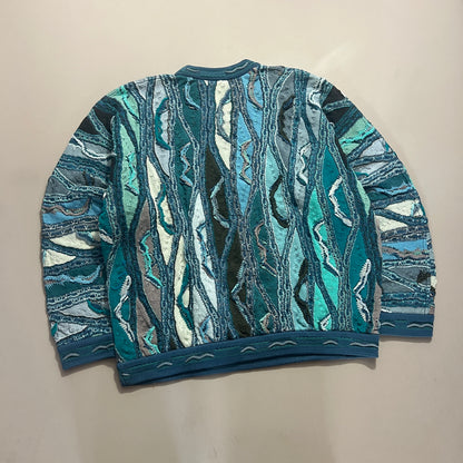 XL Coogi Blue Textured Knit Sweater
