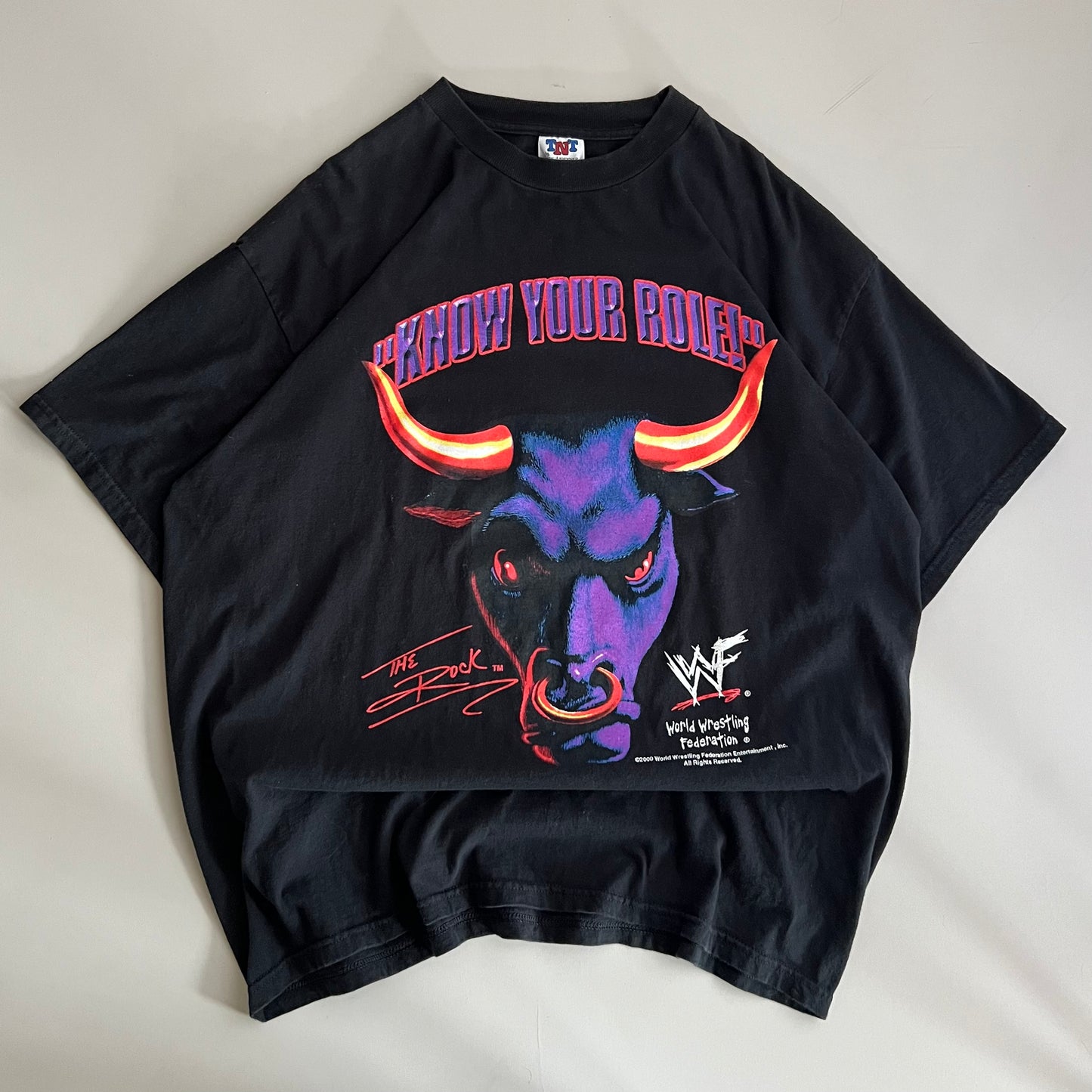 2XL 2000 WWF The Rock Know Your Role T-shirt