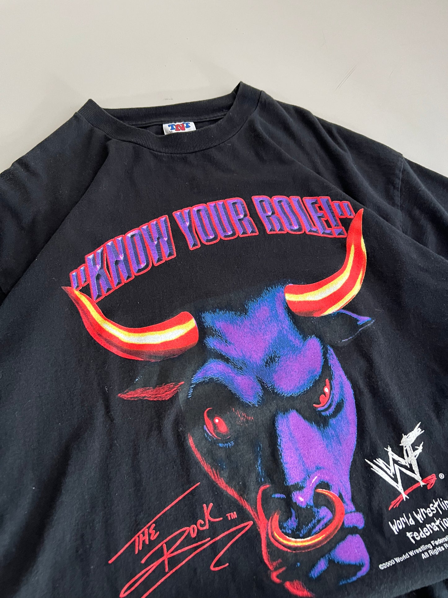 2XL 2000 WWF The Rock Know Your Role T-shirt