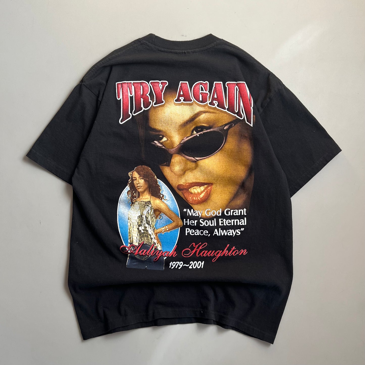 Large 2001 In Memory of Aaliyah Original T-shirt