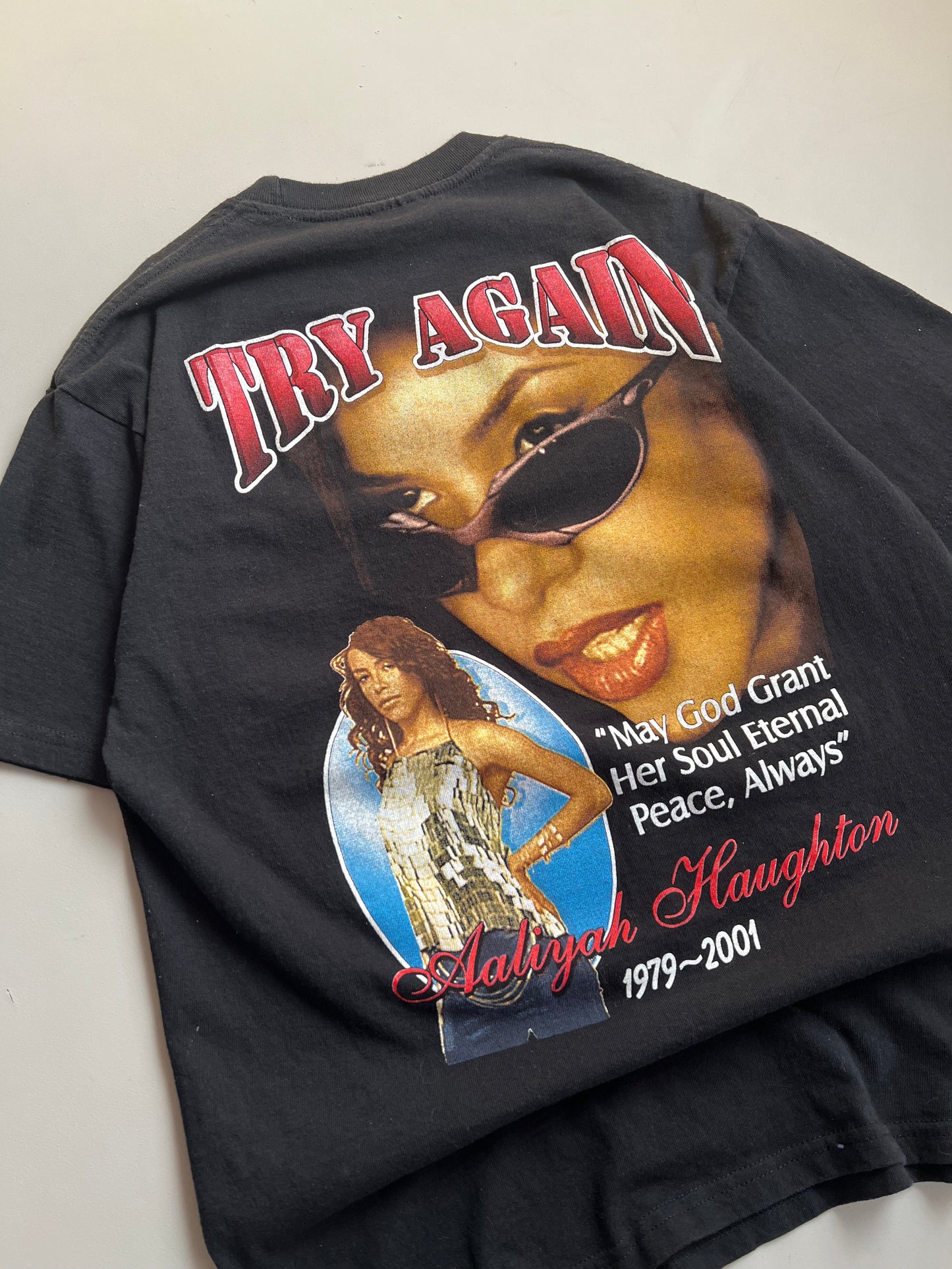 Large 2001 In Memory of Aaliyah Original T-shirt