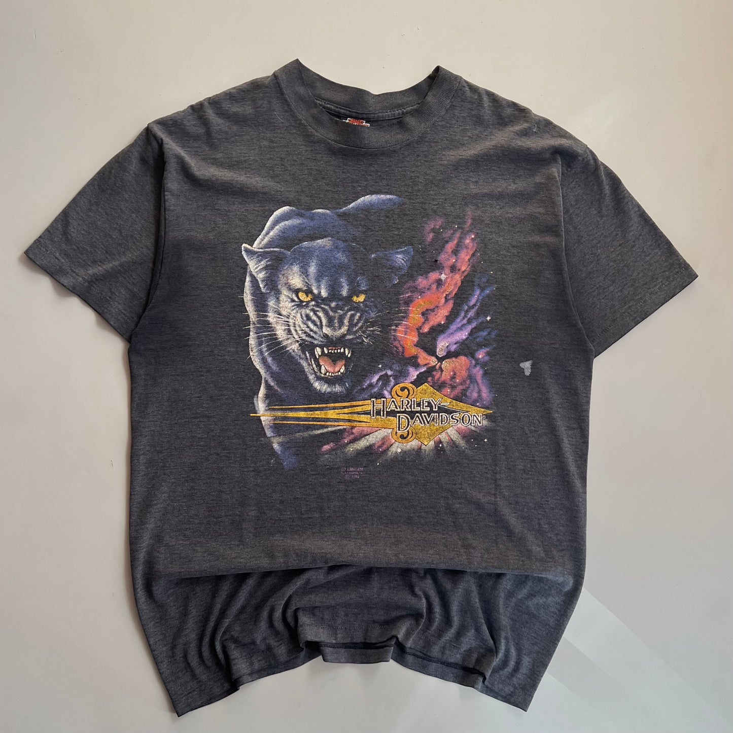 XL 1990 Harley-Davidson 3D Emblem Panther T-shirt