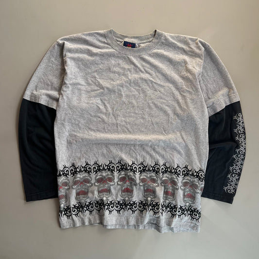 XL 90s JNCO Long Sleeve Skull Shirt