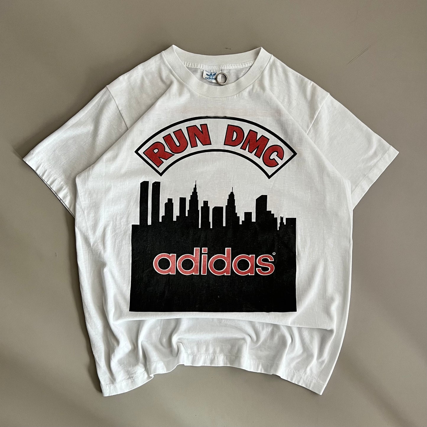 Large 80s Run DMC Adidas T-shirt
