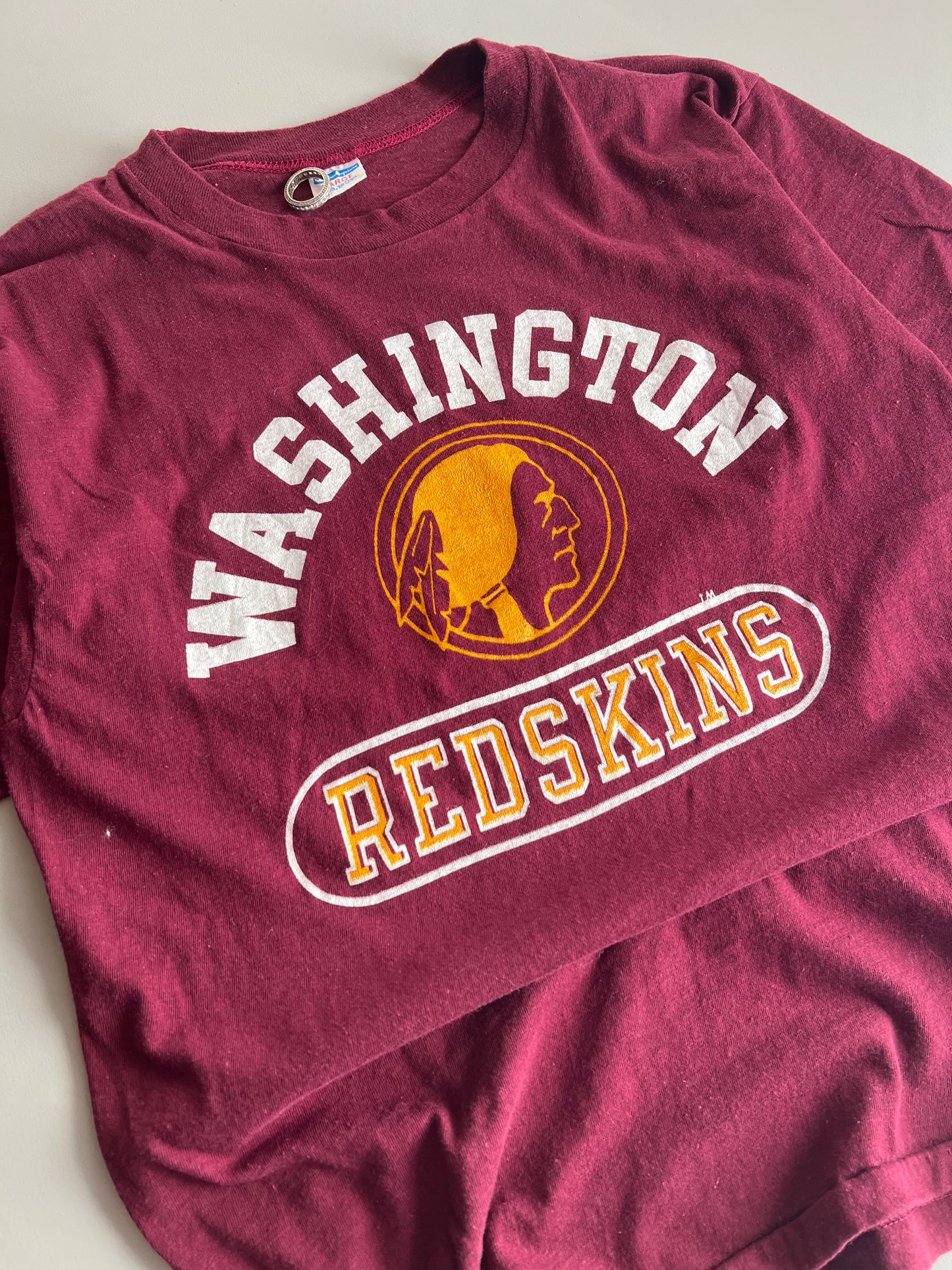 Large 80s Champion Washington Red Skins T-shirt