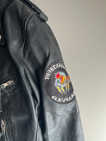 Large 90s Wilson Leather Indian Motorcycle Jacket