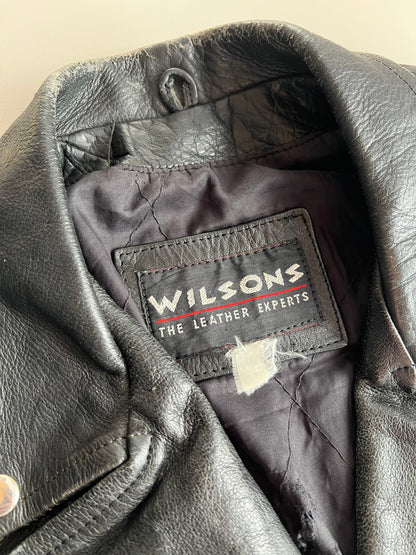 Large 90s Wilson Leather Indian Motorcycle Jacket