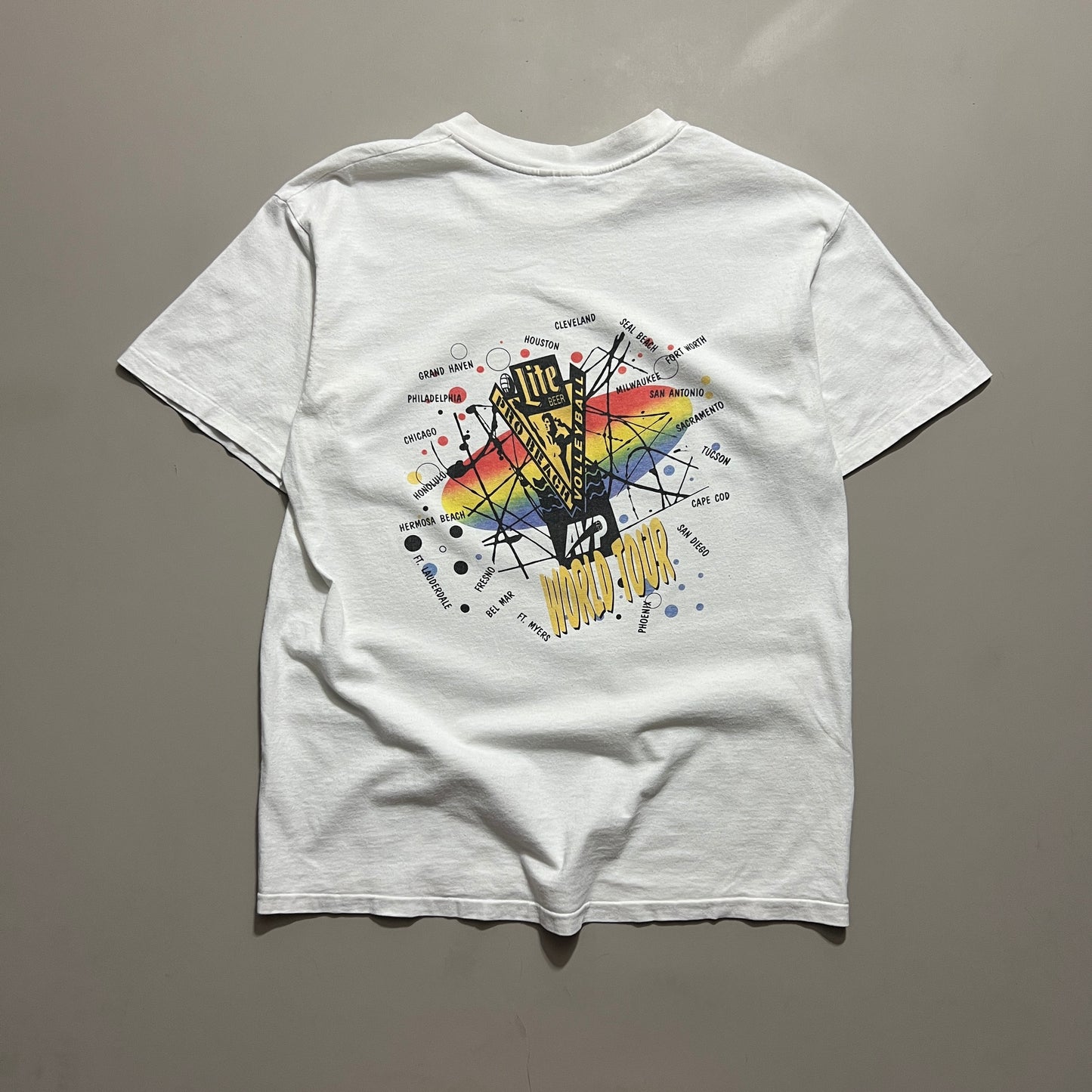 Large 90s Miller Lite Pro Beach Volleyball T-shirt