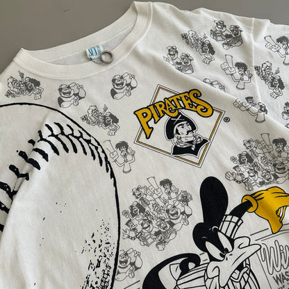 XL 1992 Pittsburgh Pirates Looney Tunes AOP T-shirt