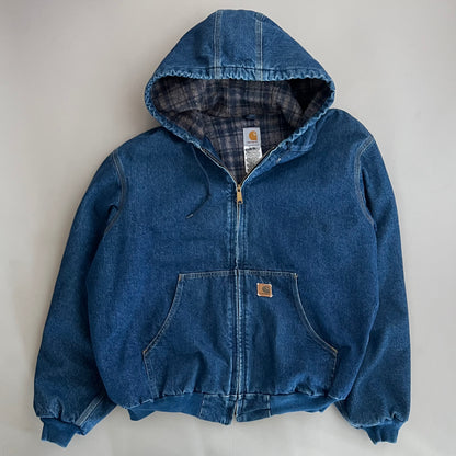 2XL 90s Denim Carhartt Plaid Lined Jacket