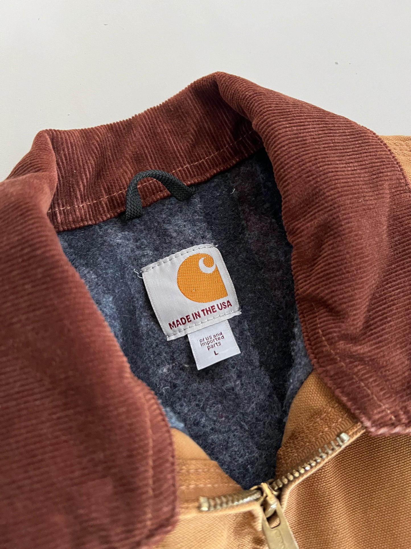 Large 90s Tan Carhartt Detroit Jacket