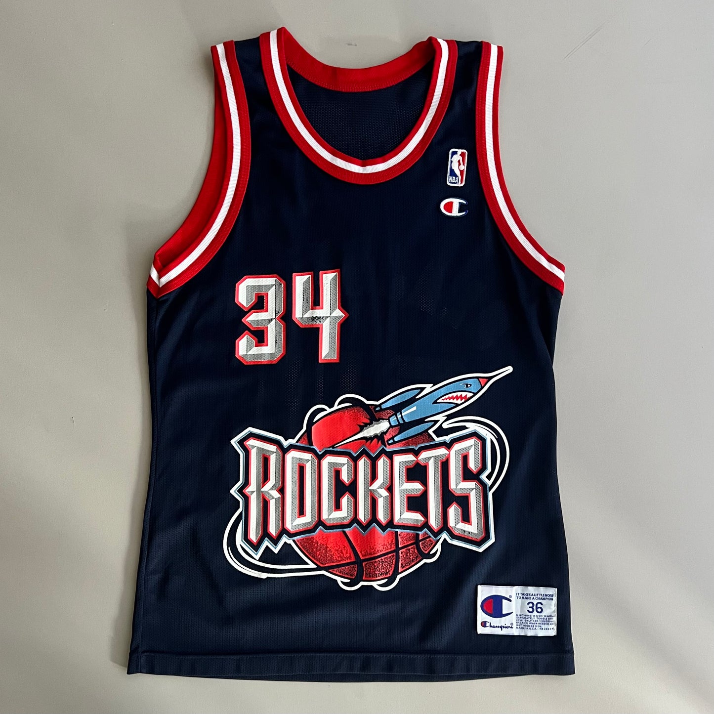 Large 90s Houston Rockets Hakeem Olajuwon Jersey