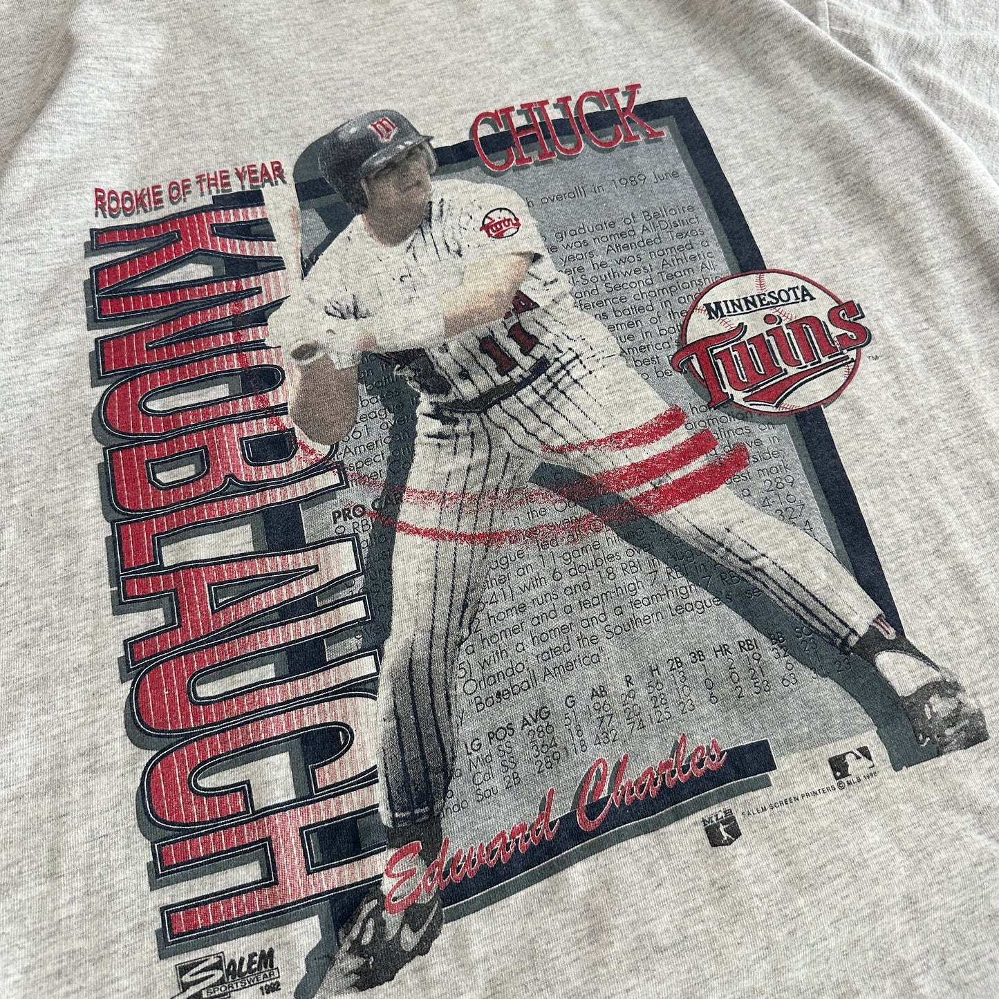 Large 1997 Minnesota Twins Chuck Knoblauch T-shirt