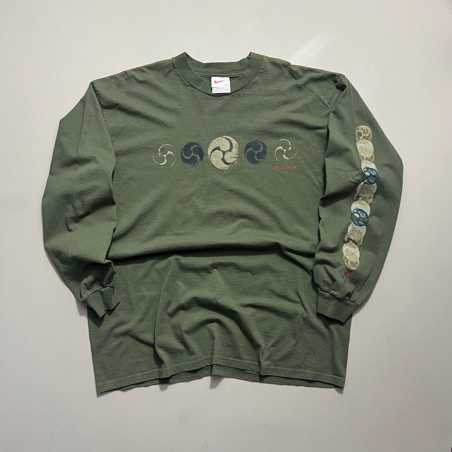 XL 2000s Olive Green Nike Long Sleeve Shirt