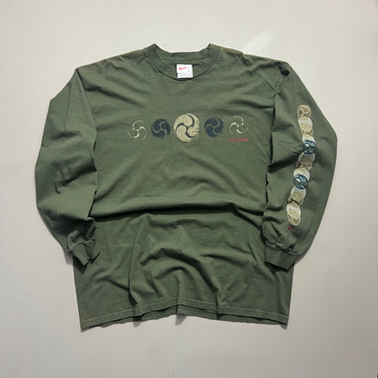 XL 2000s Olive Green Nike Long Sleeve Shirt