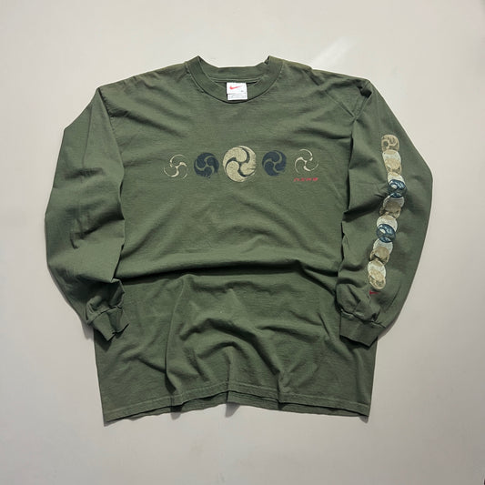 XL 2000s Olive Green Nike Long Sleeve Shirt