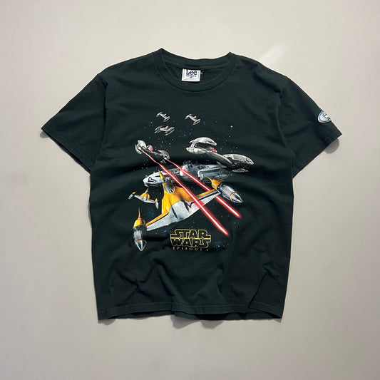 Large 1990s Star Wars Episode I Phanton Menace T-shirt