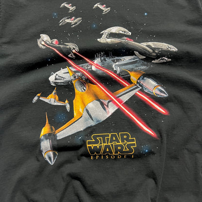 Large 1990s Star Wars Episode I Phanton Menace T-shirt