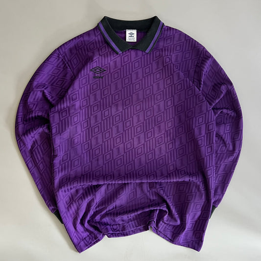 Large 90s Umbro Purple Reflective Long Sleeve Jersey