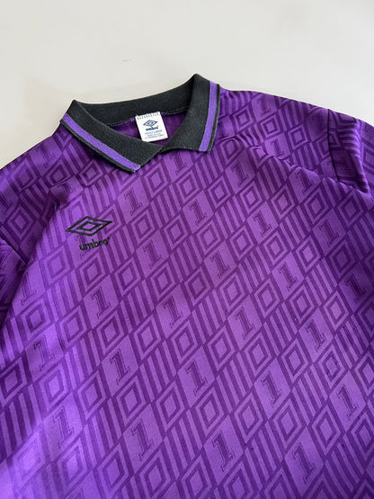 Large 90s Umbro Purple Reflective Long Sleeve Jersey