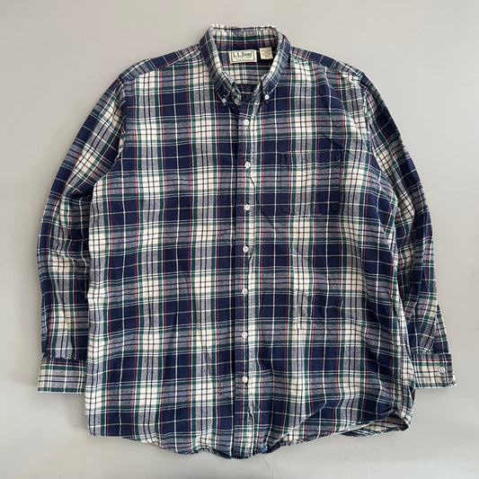 Large 90s L.L Bean Plaid Button Shirt