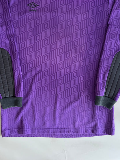 Large 90s Umbro Purple Reflective Long Sleeve Jersey