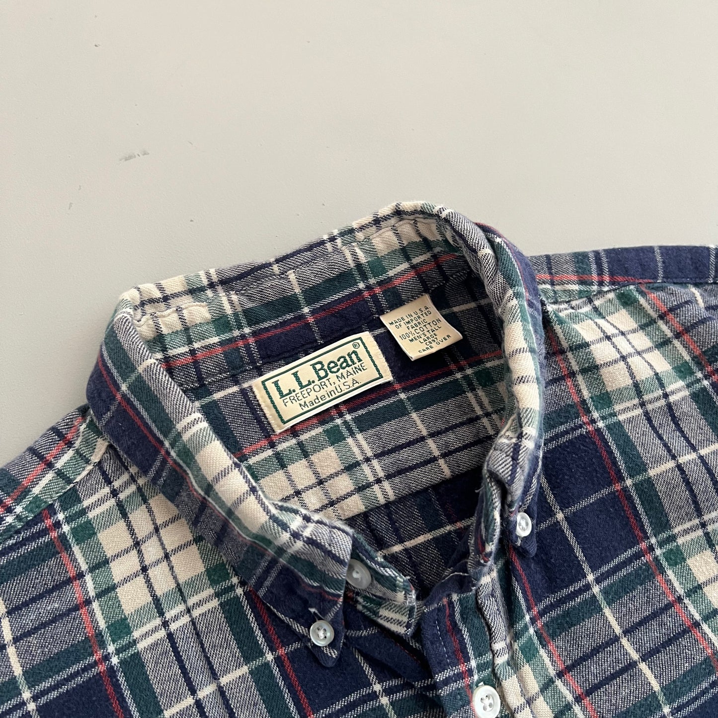 Large 90s L.L Bean Plaid Button Shirt