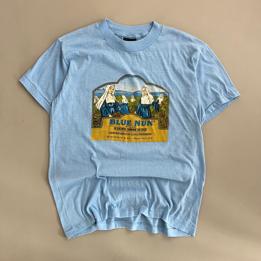Large 80s Blue Nun White Wine T-shirt