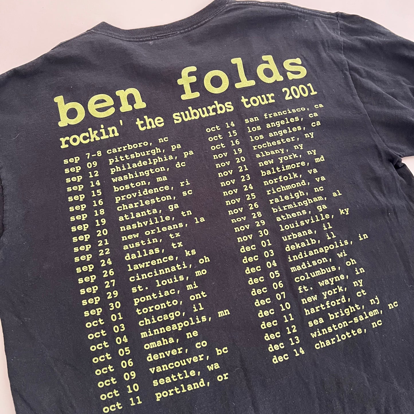Large 2001 Ben Folds Rockin the Suburbs T-shirt