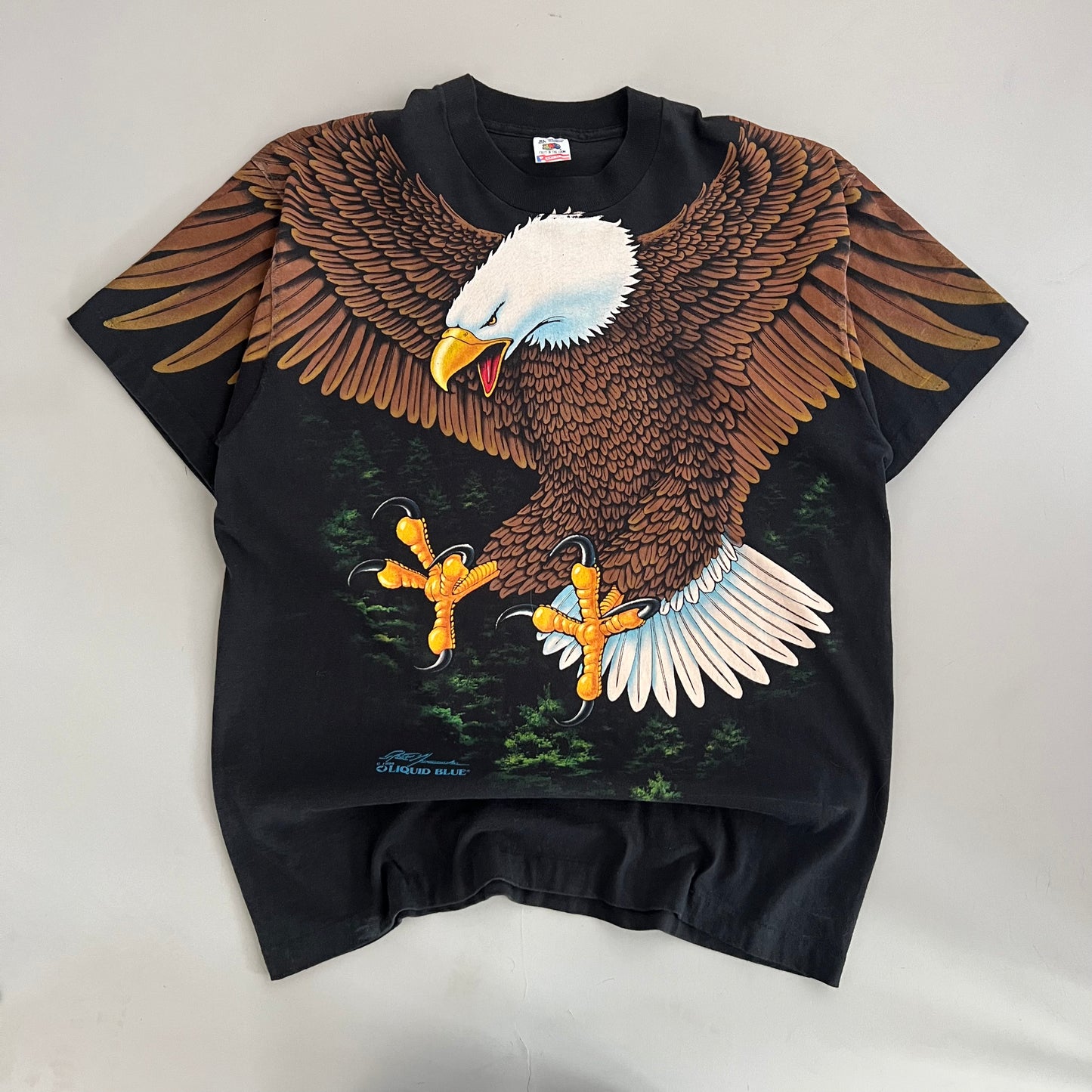 XL 1994 Liquid Blue Eagle AOP T-shirt