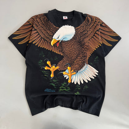 XL 1994 Liquid Blue Eagle AOP T-shirt